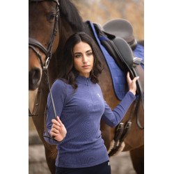 Polo à manches longues Arezzo Soft Lauria Garrelli Indigo Bleu