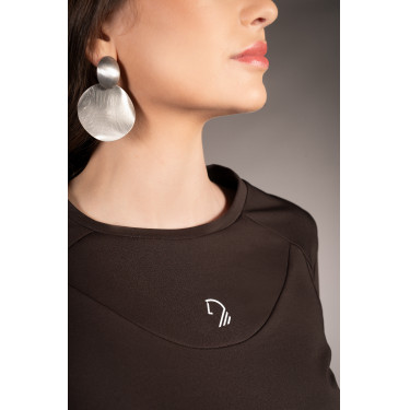 Arezzo Function Lauria Garrelli lange mouwen polo Donkerbruin