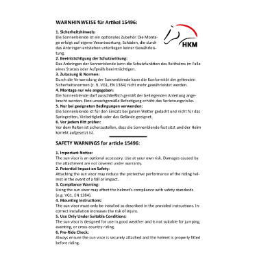 Zonneklep voor HKM-rijhelm Sunblock Zwart