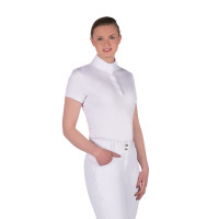 Polo de concours Hunter manches courtes HKM Blanc ancien modèle