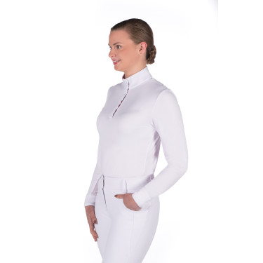 Polo de concours Hunter manches longues HKM Blanc Polo de concours Hunter manches longues HKM Blanc