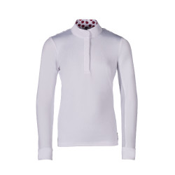 Polo de concours Hunter Kids manches longues HKM Blanc Polo de concours Hunter Kids manches longues HKM Blanc