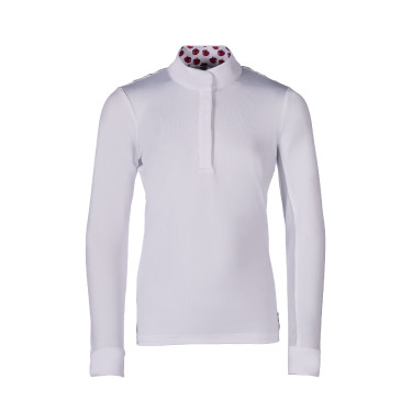 Polo de concours Hunter Kids manches longues HKM Blanc Polo de concours Hunter Kids manches longues HKM Blanc