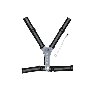 Gilet lumineux à LED HKM Noir / argenté Gilet lumineux à LED HKM Noir / argenté