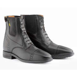 Daslö Gold leren jodhpurs met elastische veters Zwart