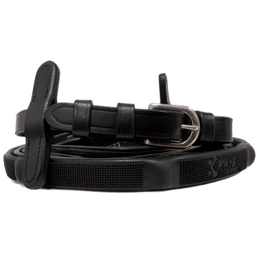 Rênes Canter caoutchouc Ergo Noir