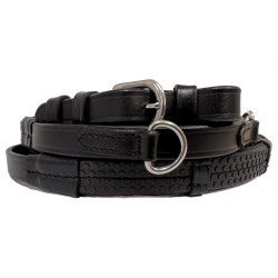 Rênes Canter Howlett caoutchouc à arrétoirs Noir