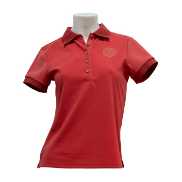 Polo piqué manches courtes Flags & Cup femme Anzia Cerise Rouge