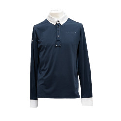 Wedstrijdpolo met lange mouwen voor heren San Remo Flags & Cup Marine Marineblauw