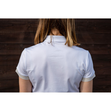 Wedstrijdrijpoloshirt Flags & Cup Andria dames korte mouw Wit Wedstrijdrijpoloshirt Flags & Cup Andria dames korte mouw Wit