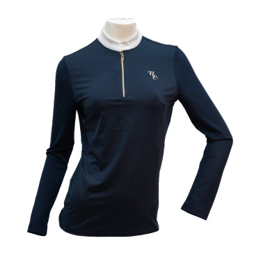 Polo de concours Flags & Cup Andria femme manches longues Marine Bleu marine