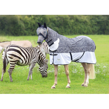 Couverture combo anti-mouches Tempest Original Zebra Shires Zèbre Motifs