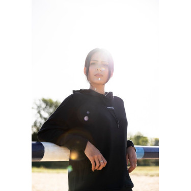 Dames paardrijhoodie Horse Pilot Zwart