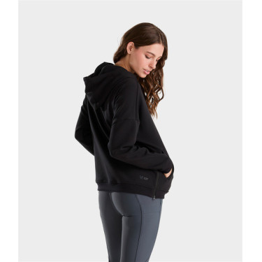 Sweat-shirt d'équitation à capuche Horse PIlot femme Noir Sweat-shirt d'équitation à capuche Horse PIlot femme Noir