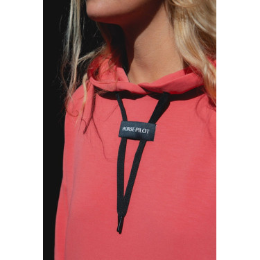 Dames paardrijhoodie Horse Pilot Roze koraal