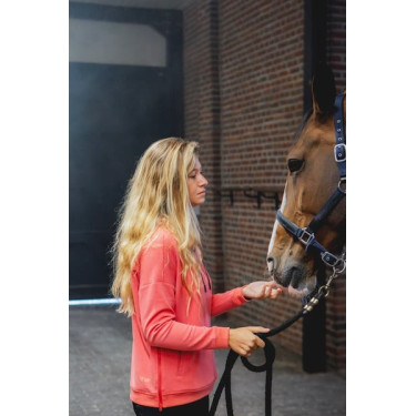 Dames paardrijhoodie Horse Pilot Roze koraal