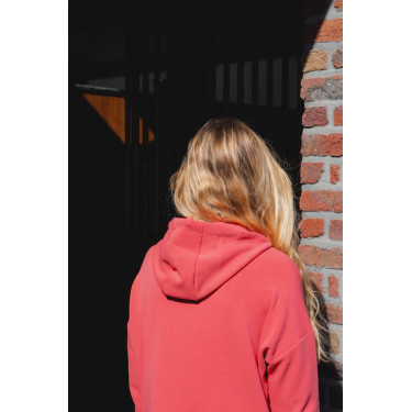 Dames paardrijhoodie Horse Pilot Roze koraal