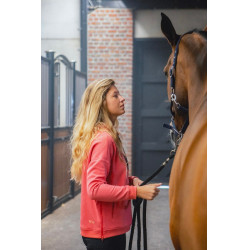 Dames paardrijhoodie Horse Pilot Roze koraal