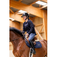 Dames Merino-wollen Horse Pilot paardrijsweater Donkere nacht Zwart