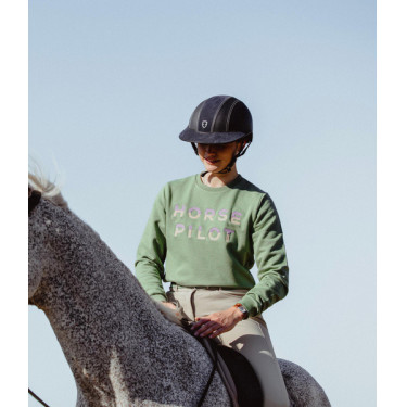 Dames paardrijsweater Horse Pilot Team Shirt Glad groen Dames paardrijsweater Horse Pilot Team Shirt Glad groen
