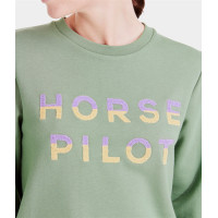Sweatshirt d'équitation Horse Pilot Team Shirt femme Sable Beige