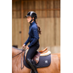 Tee-shirt thermique d'équitation Horse Pilot femme Marine Bleu marine