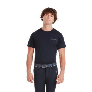 Tee-shirt d'équitation Horse Pilot en laine de Mérinos homme Dark night Noir