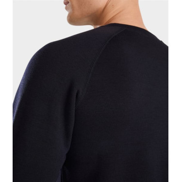 Paardrijsweatshirt Horse Pilot van merinowol voor heren Donkere nacht Zwart