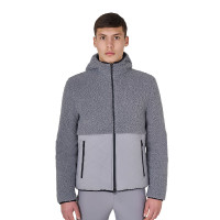 Veste imperméable homme avec inserts en tissu Teddy Equestro Gris givré