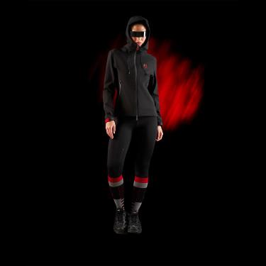 Waterdichte damesjas Equestro Ridertechnology met rits Zwart