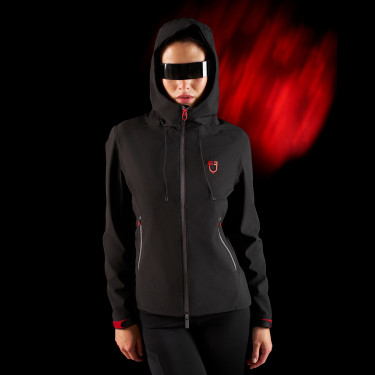 Waterdichte damesjas Equestro Ridertechnology met rits Zwart