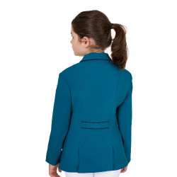Veste de concours Equestro fille en tissu technique Bleu coral