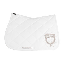 Springzadeldek logo in strass Equestro Wit