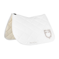 Springzadeldek logo in strass Equestro Wit