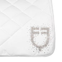 Tapis de saut logo en strass Equestro Blanc