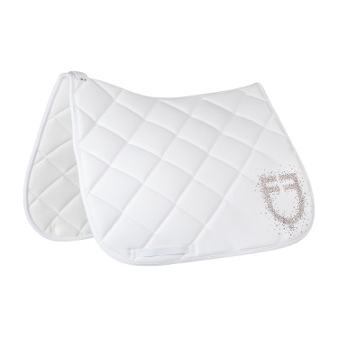 Dressuurpad Equestro logo in strass Wit