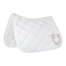 Tapis de dressage Equestro logo en strass Blanc