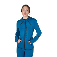Dames sweatshirt van jersey met ritssluiting Equestro Blauw koraal