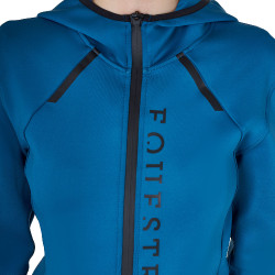 Sweat-shirt technique femme en jersey avec fermeture éclair Equestro Bleu coral