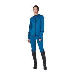Sweat-shirt technique femme en jersey avec fermeture éclair Equestro Bleu coral
