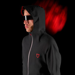 Sweat-shirt technique à capuche homme Equestro Ridertechnology Noir