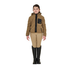 Sweat-shirt en polaire enfant fermeture éclair Equestro Encens Beige