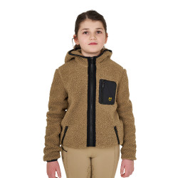 Sweat-shirt en polaire enfant fermeture éclair Equestro Encens Beige