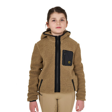 Sweat-shirt en polaire enfant fermeture éclair Equestro Encens Beige