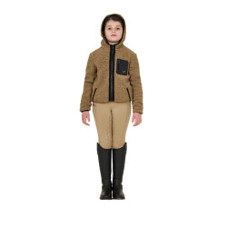 Sweat-shirt en polaire enfant fermeture éclair Equestro Encens Beige