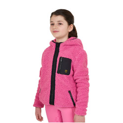 Kinderfleece-sweatshirt met ritssluiting Equestro Roze kasteel