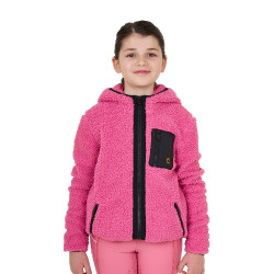 Kinderfleece-sweatshirt met ritssluiting Equestro Roze kasteel