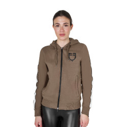 Sweat-shirt à capuche Equestro femme avec zip Walnut Marron