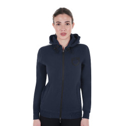 Sweat-shirt à capuche Equestro femme avec zip Marine blazer Bleu marine Sweat-shirt à capuche Equestro femme avec zip Marine blazer Bleu marine
