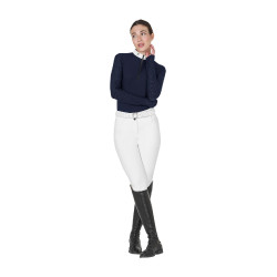 Polo wedstrijd slim fit dames met mesh inzetstukken Equestro Marineblazer Marineblauw
